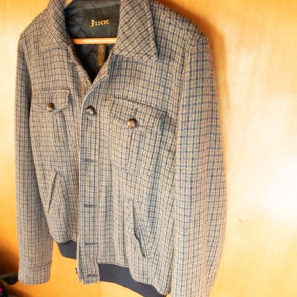 Fink Navy Wool Bomber Jacket mens M - Picture 9 of 11